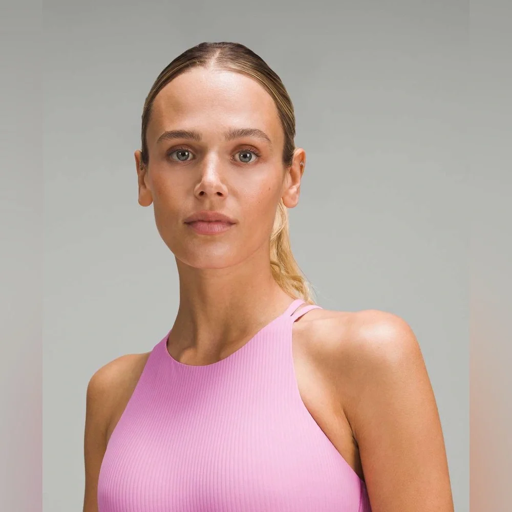 Lululemon Like a Cloud High Neck Ribbed Bra 10 Dahlia Mauve - Picture 4 of 6